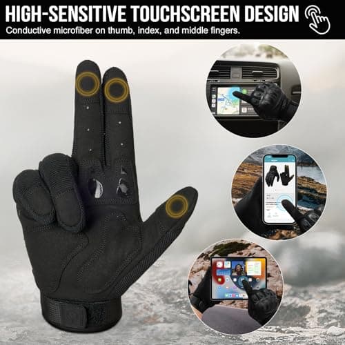 Men's Motorcycle Gloves with Touchscreen Compatibility Soft Palm Pads