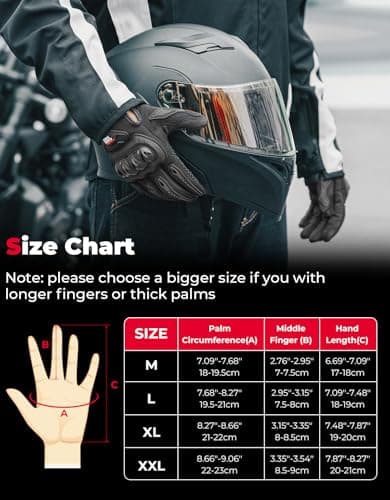 KEMIMOTO Touchscreen Motorcycle Gloves for Men/Women, Anti-Slip Dirt Bike Gloves with Shell