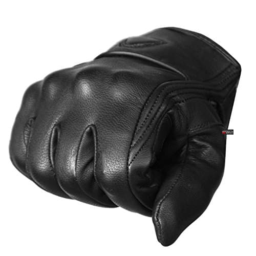 Men's Premium Leather Motorcycle Jacket & Gel Gloves for Street Cruisers