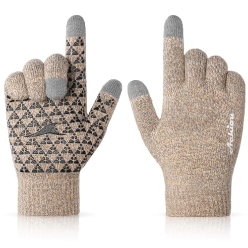 Achiou Winter Gloves for Men & Women - Touch Screen Compatible Warm Running Gloves — Almondcamel