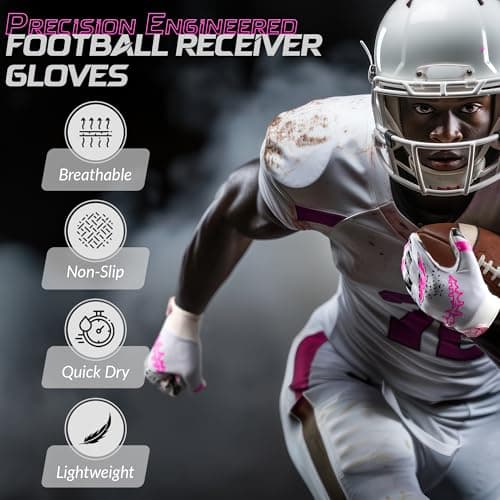 RED WORLD Football Gloves for Youth and Adult, Sticky Receiver Gloves