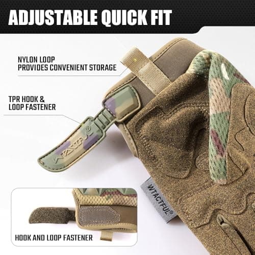 TACTICAL RUBBER GUARDS FOR MEN, BREATHABLE & TOUCHSCREEN CAPABLE Outdoor Gloves