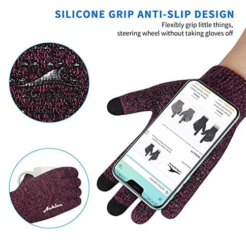 Achiou Winter Gloves for Men & Women - Touch Screen Compatible Warm Running Gloves