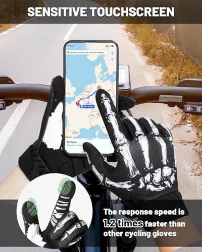Skull Skeleton Gloves for Men and Women: Touchscreen Breathable Cycling Gloves