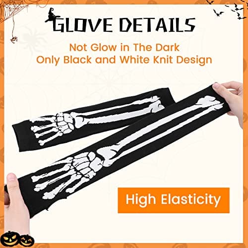 Glow in the Dark Full/Half Finger Skeleton Knit Gloves