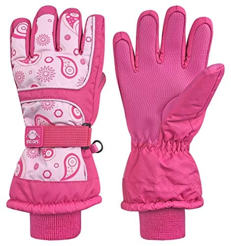 N'Ice Caps Kids' Waterproof Winter Warm Thinsulate Gloves — Fuchsia Print