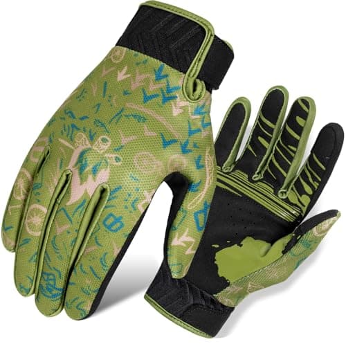 Skull Skeleton Gloves for Men and Women: Touchscreen Breathable Cycling Gloves — Green