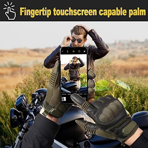 AXBXCX Men's Motorcycle Gloves - Touchscreen Capable, Ultimate Protection, Durable for Outdoor Activities