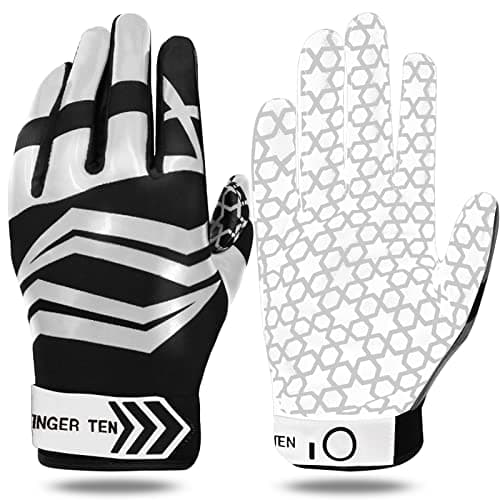 Non-Slip Silicone Football Gloves for Adults & Youth Lightweight Flexible Receiver Gloves — Gray