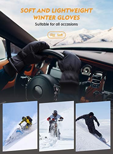 TRENDOUX Men's Winter Warm 3M Thinsulate -20℉ Windproof Waterproof Ski Gloves