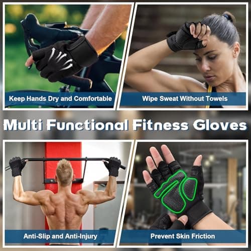 Breathable Workout Gloves for Men and Women - Wrist Support, Black - Weightlifting, Cycling, Gym Training