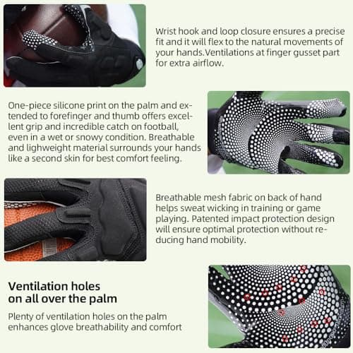 Seibertron Gel-Filled Anti-Impact football gloves for Adults and Youth