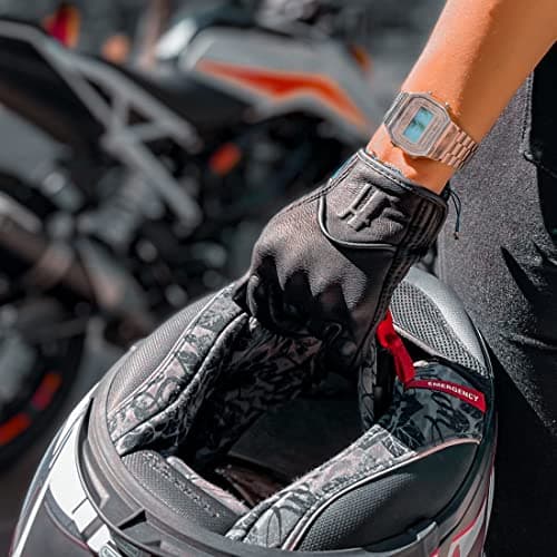 Women's Leather Motorcycle Gloves for Road Racing, Cycling, Climbing, and Powersports with Touchscreen - GL016
