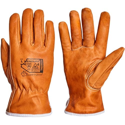 Endura Safety 378GOBKL Arc Flash Gloves - Goat Grain Leather, Water Resistant, Cut Resistant Protection, Medium (1 Pair)