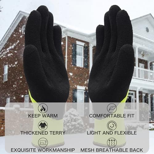 LOCCEF Winter Work Gloves for Men and Women, Freezer-Thermal Insulated, Super Grip