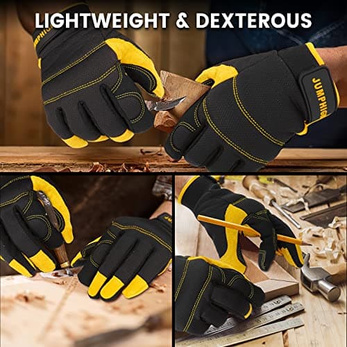 Men's Utility Work Gloves for Construction, Warehouse, and Truck Driving.