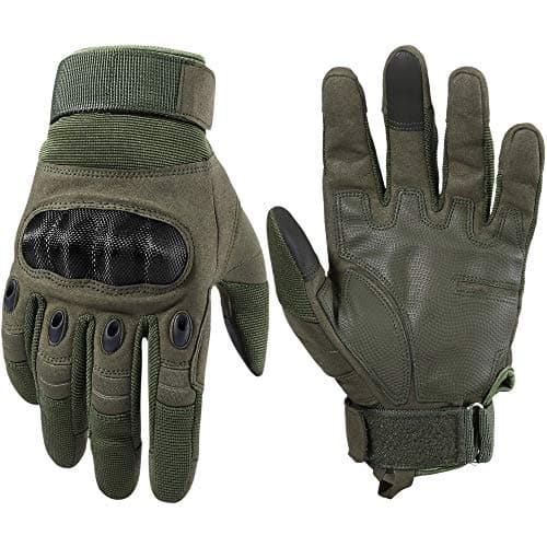 Tactical Touchscreen Gloves for Men: WTACTFUL Motorcycle Paintball — Full Finger Green
