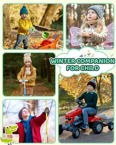 RIGWARL Kids Winter Fleece Gloves Water Repellent Lightweight