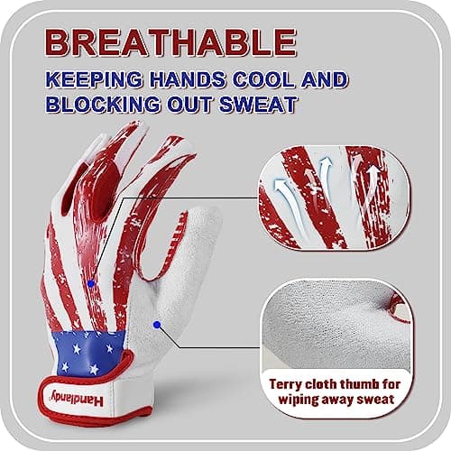 HANDLANDY Sticky Wide Receiver Gloves for Youth Football Players