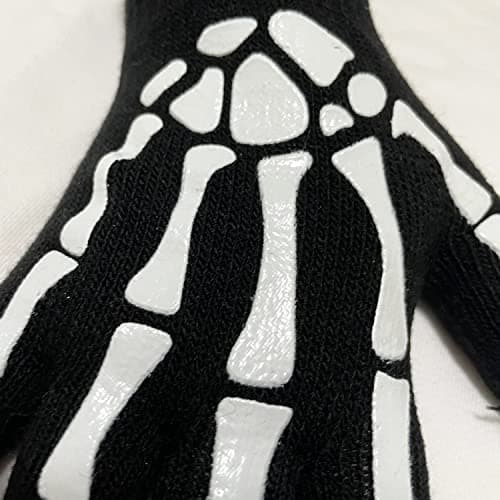 Jiuhong Halloween Luminous Skeleton Gloves for Men and Women