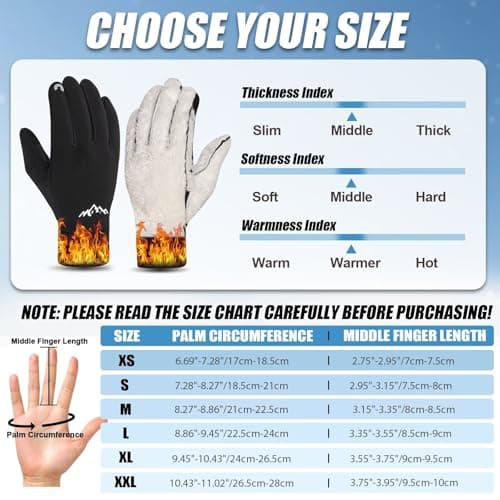 RIGWARL Winter Gloves Men Women Warm Touch Screen Windproof Cold Weather Protection