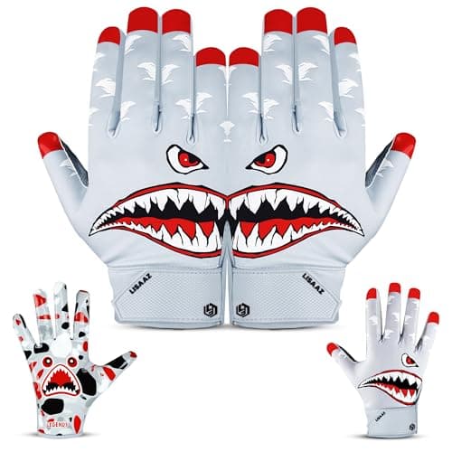 Limited Edition Fit Youth Tacky Receiver Gloves for Kids 8-12 — Shark/GreyPremium