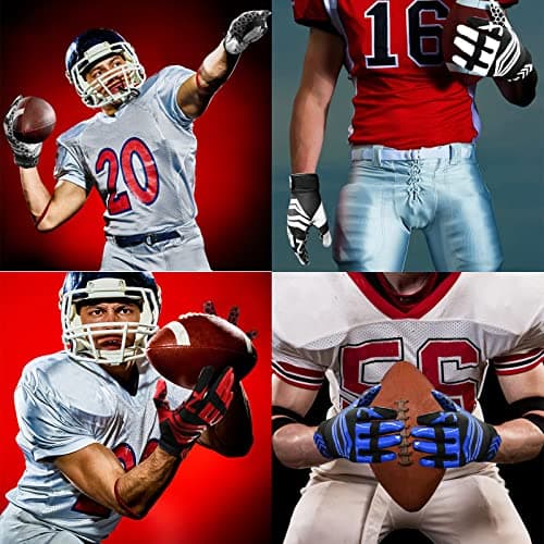 Non-Slip Silicone Football Gloves for Adults & Youth Lightweight Flexible Receiver Gloves