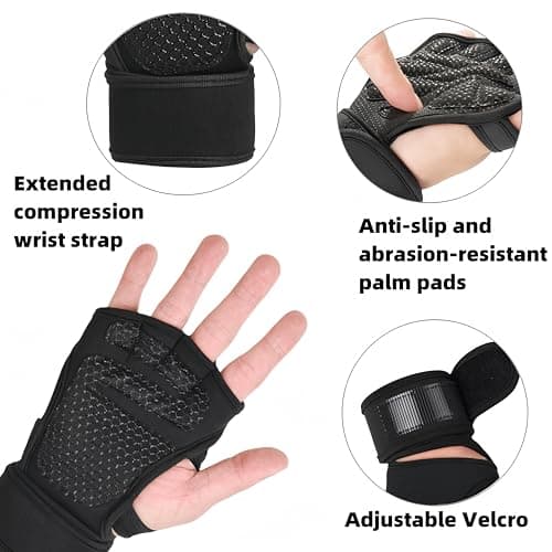 Supportive Breathable Gym Gloves for Men/Women, Wrist Support, Cross Training, Cycling, Rowing, Weight Lifting