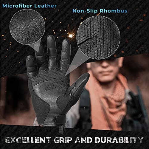 Motorcycle Tactical Gloves for Men: Anti-Slip & Touch Screen Compatible-Rubber Guard Protective