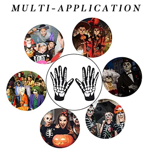 Unisex Skull Skeleton Gloves for Men Women & Kids Cosplay Costumes