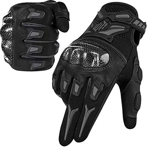 ILM Motorcycle Motocross Gloves for Men & Women (Black, L) — Gray
