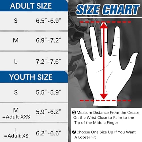 Youth and Adult Silicone Grip Football Gloves