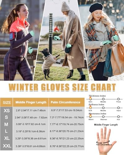 Winter Thermal Waterproof Touchscreen Gloves for Men and Women with Adjustable Zippered Wrist