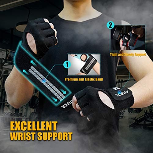 ATERCEL Breathable Weight Lifting Gloves with Wrist Support for Gym Exercise