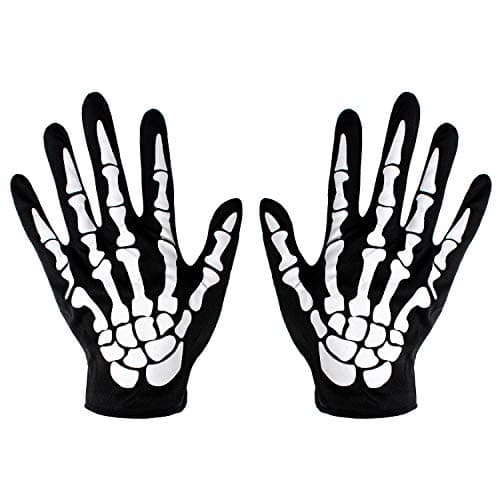 Joy Join Skeleton Gloves for Halloween Costumes Black