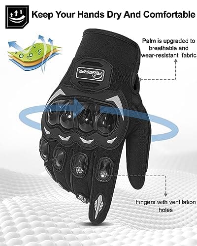 Touchscreen Non-Slip Skeleton Motorcycle Gloves for Men and Women