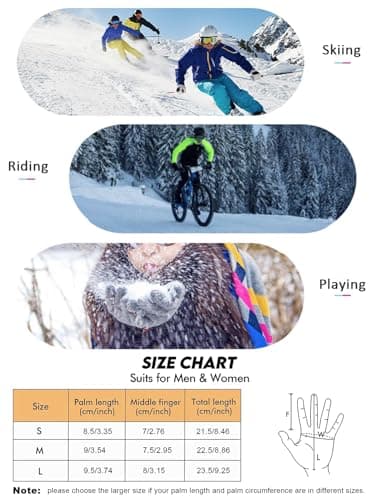 RIGWARL Winter Gloves Touchscreen Insulated for Running and Cycling