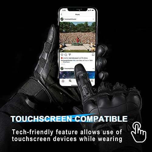 Tactical Rubber Gloves for Men Touchscreen Compatible Motorcycle Hunting
