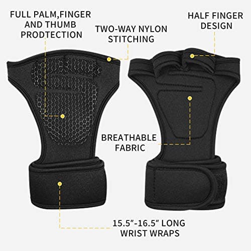 Padded Wrist Wrap Gym Gloves for Men and Women