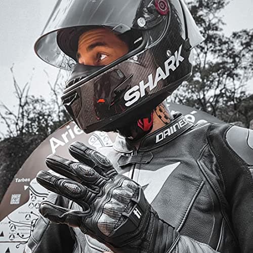 Harssidanzar Breathable Leather Motorcycle Gloves for Men & Women - Touchscreen Compatible KM046