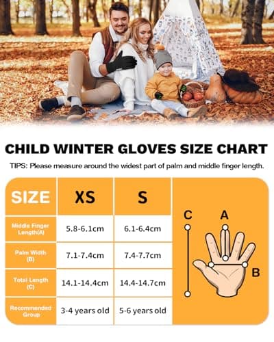 RIGWARL Winter Water Repellent Anti-Slip Cycling Gloves for 3-6 Year Old Boys and Girls