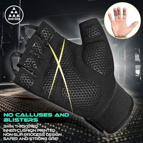 BEAST RAGE Men's Durable Gym Half-Finger Training Gloves Anti-Slip Weight Lifting