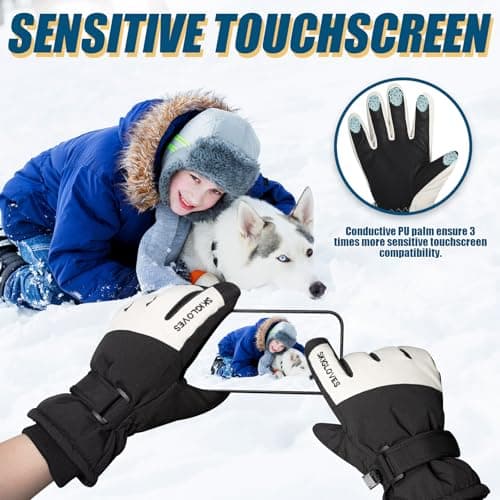 RIGWARL Kids' Touch Screen Winter Cycling Gloves Warm Windproof Waterproof Thermal