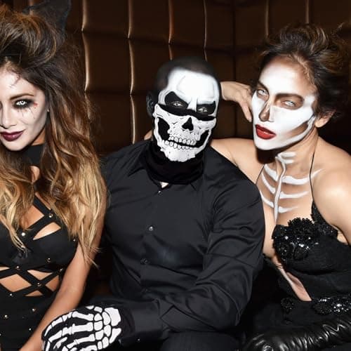 Villorem Full Finger Skeleton Gloves & Skull Mask for Halloween Party