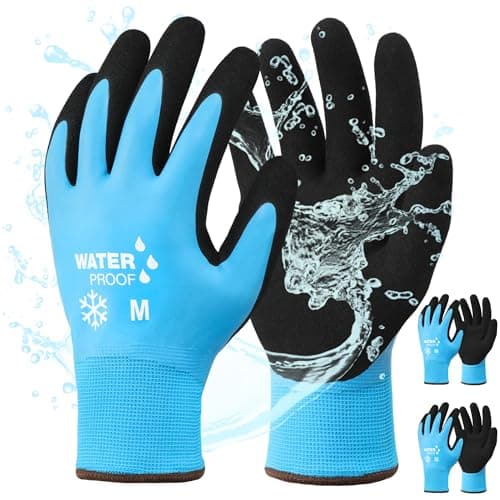 DULFINE Waterproof Winter Gloves for Men and Women | Foam Latex Thermal Insulated — Waterproof 2 Pairs
