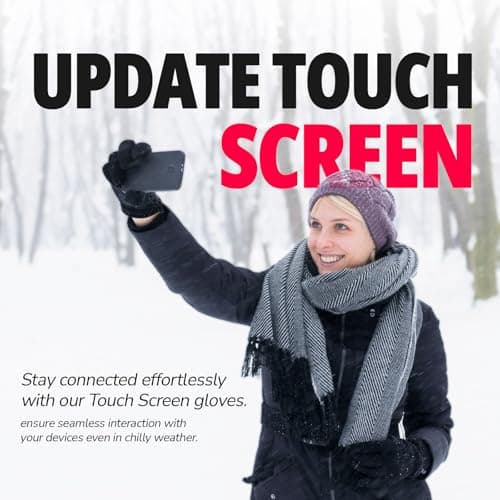 LERWAY Winter Warm Gloves, Thermal Black Touchscreen Non-Slip Gloves for Men & Women