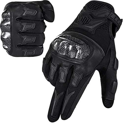 ILM Motorcycle Motocross Gloves for Men & Women (Black, L) — Black