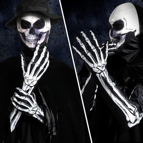 Halloween AXBXCX Skeleton Full Finger Dance Gloves