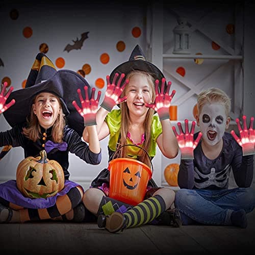 Weichuangxin Light-Up Skeleton Hand Gloves LED Modes Fun Christmas Birthday Gift