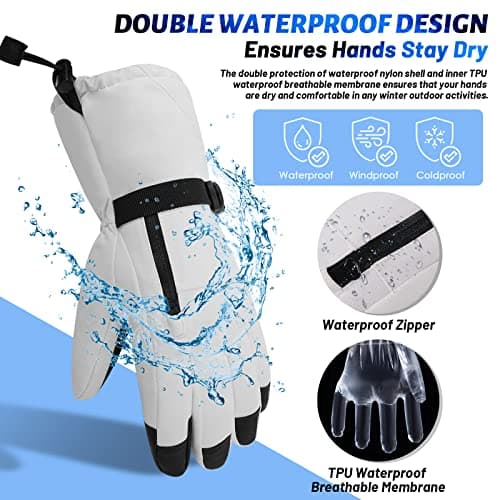 Magelfarm Unisex Waterproof Touchscreen Winter Gloves 3M Thinsulate with Pocket